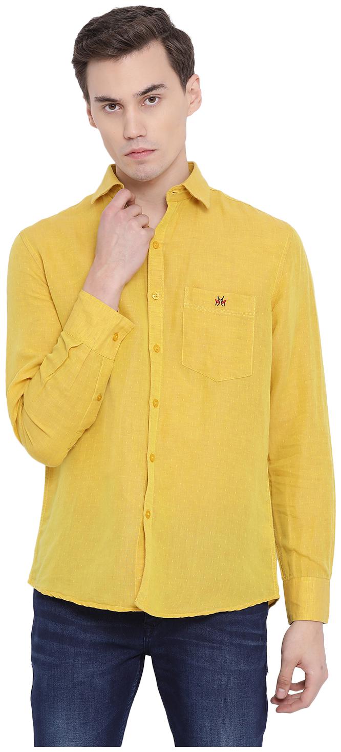 

Crimsoune Club Men Yellow Printed Slim Fit Casual Shirt