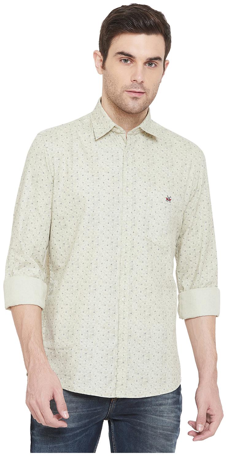 

Crimsoune Club Men Beige Printed Slim Fit Casual Shirt