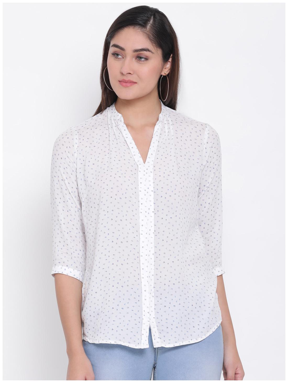 

Crimsoune Club Women White Printed Slim Fit Shirt