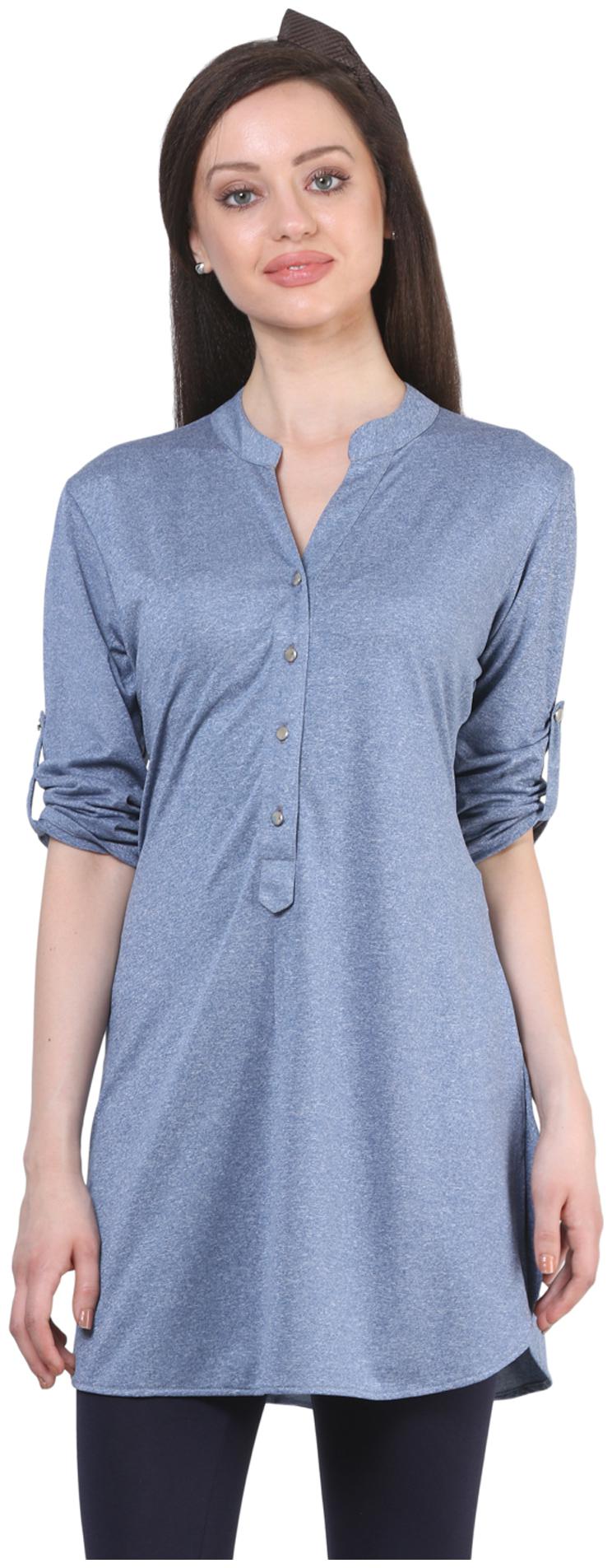 

Crimsoune Club Blue Solid Color Tunic