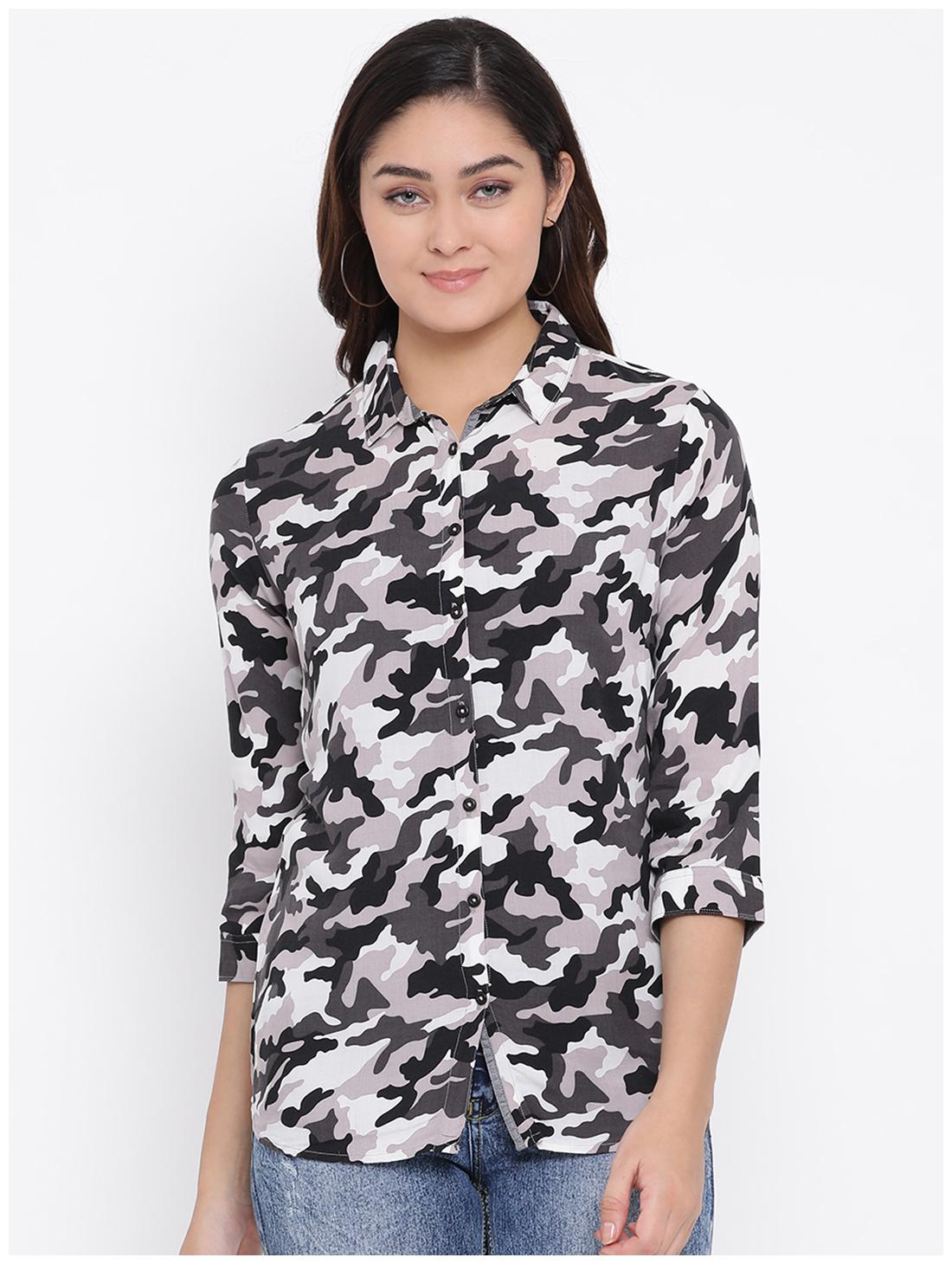 

Crimsoune Club Women Multi Camouflage Slim Fit Shirt
