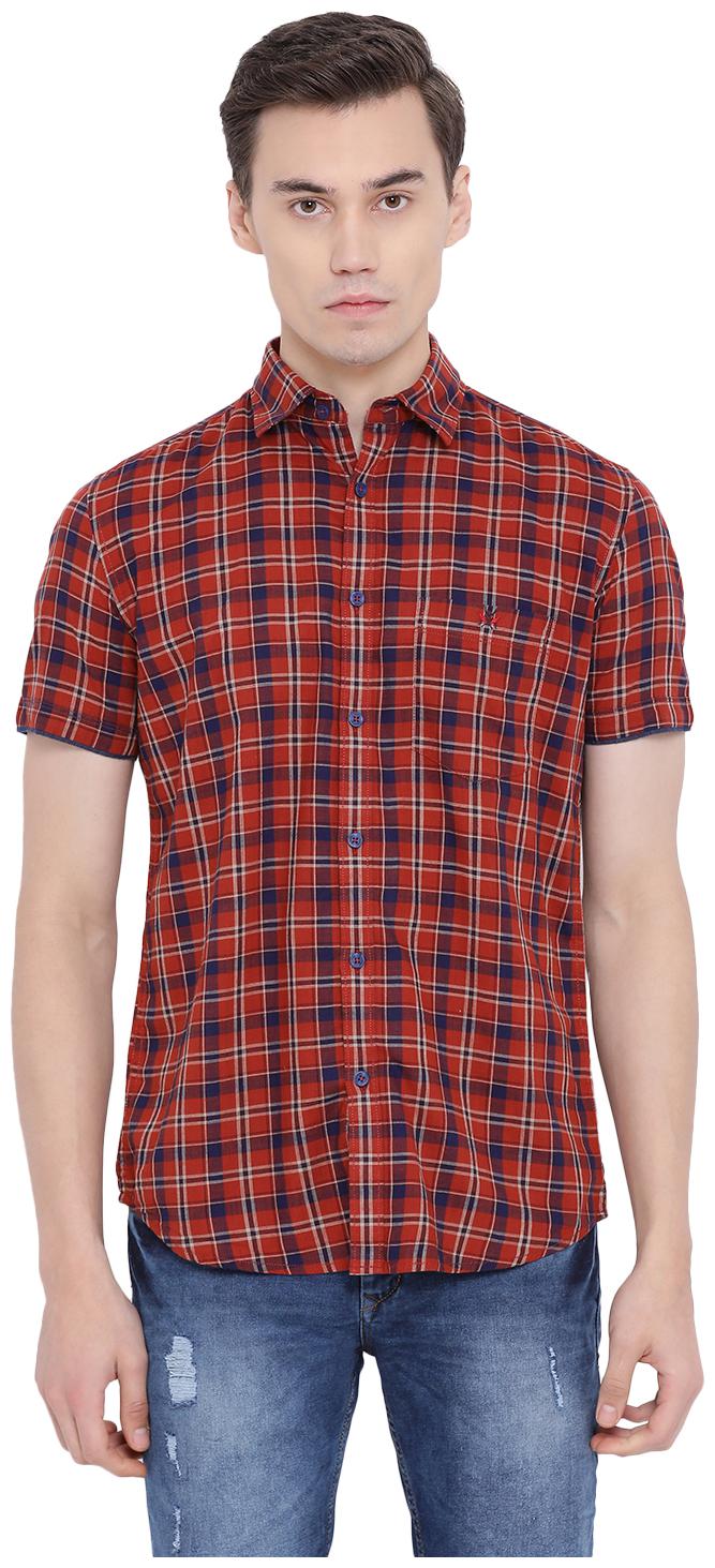 

Crimsoune Club Men Red Checked Slim Fit Casual Shirt
