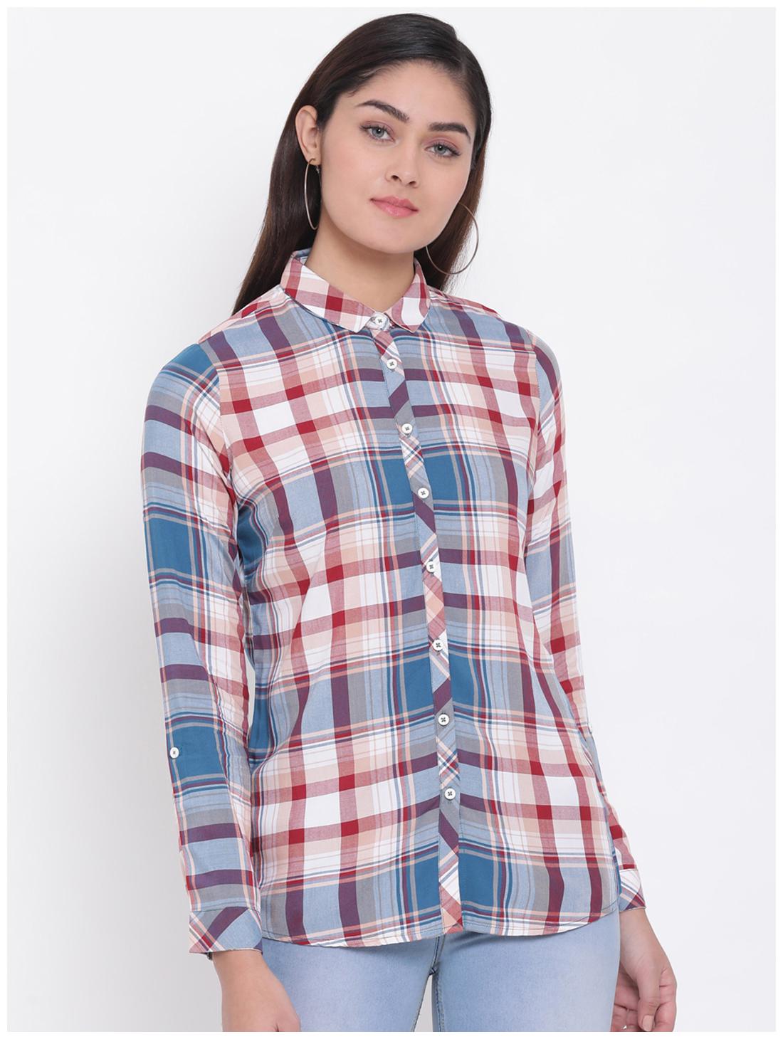 

Crimsoune Club Women Multi Checked Slim Fit Shirt
