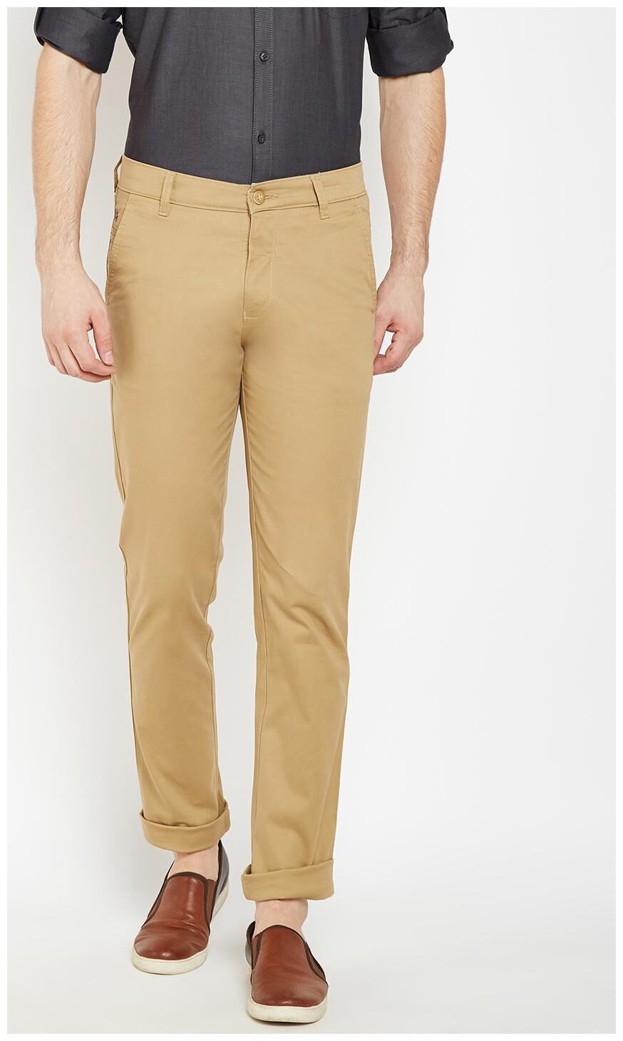 

Crimsoune Club Men Yellow Solid Slim fit Regular trousers