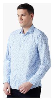 

Crimsoune Club Men Blue Printed Slim Fit Casual Shirt