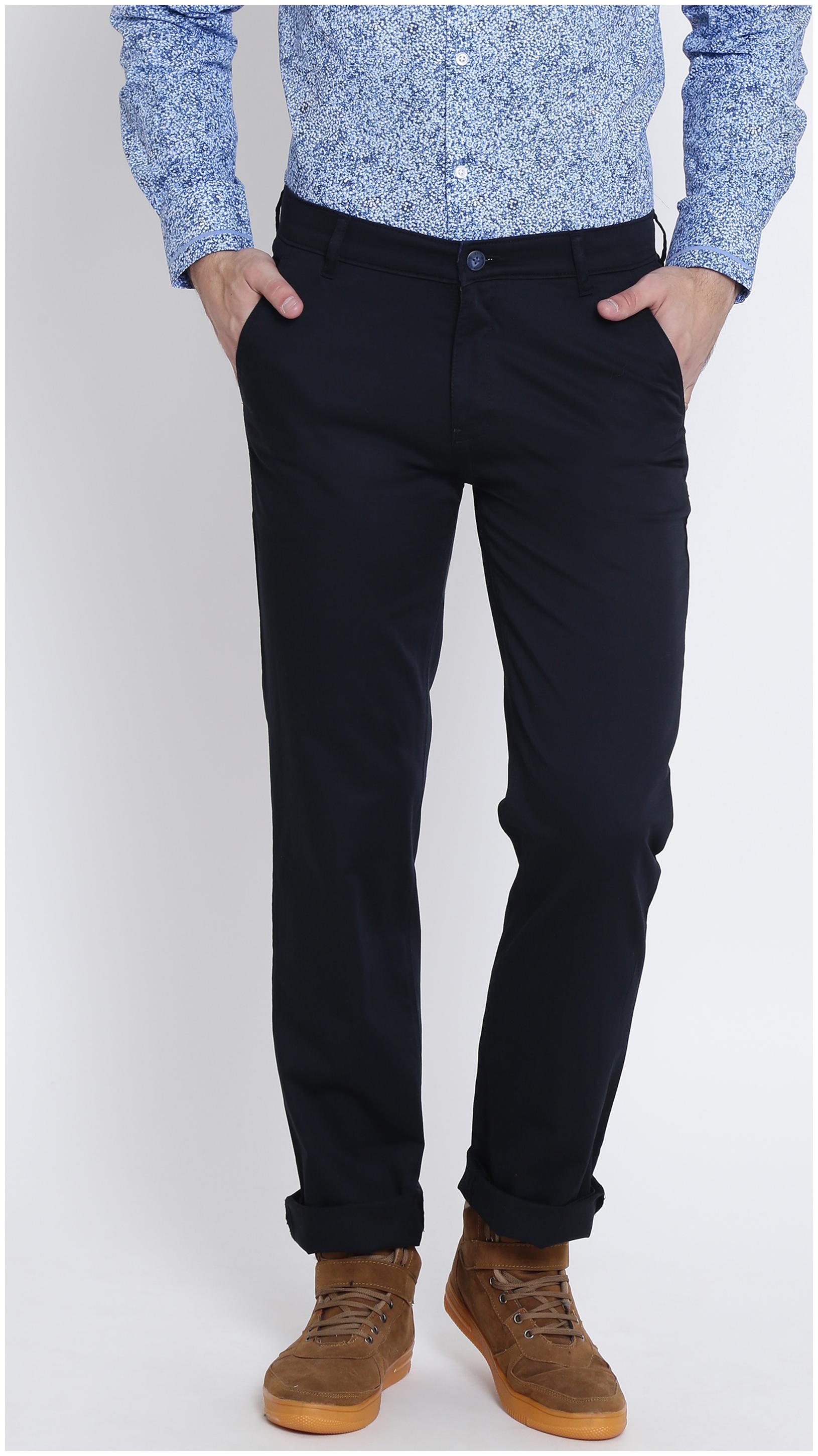 

Crimsoune Club Men Blue Solid Slim fit Regular trousers