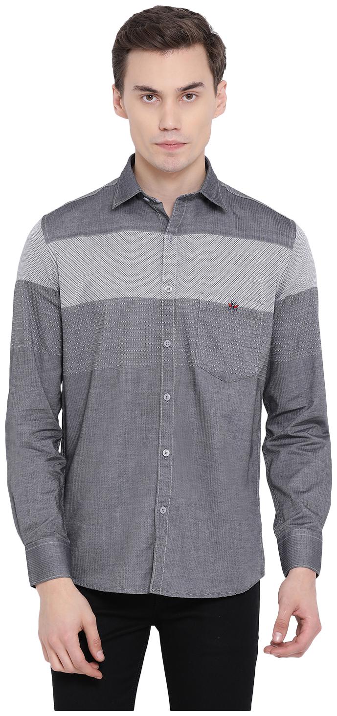 

Crimsoune Club Men Grey Printed Slim Fit Casual Shirt