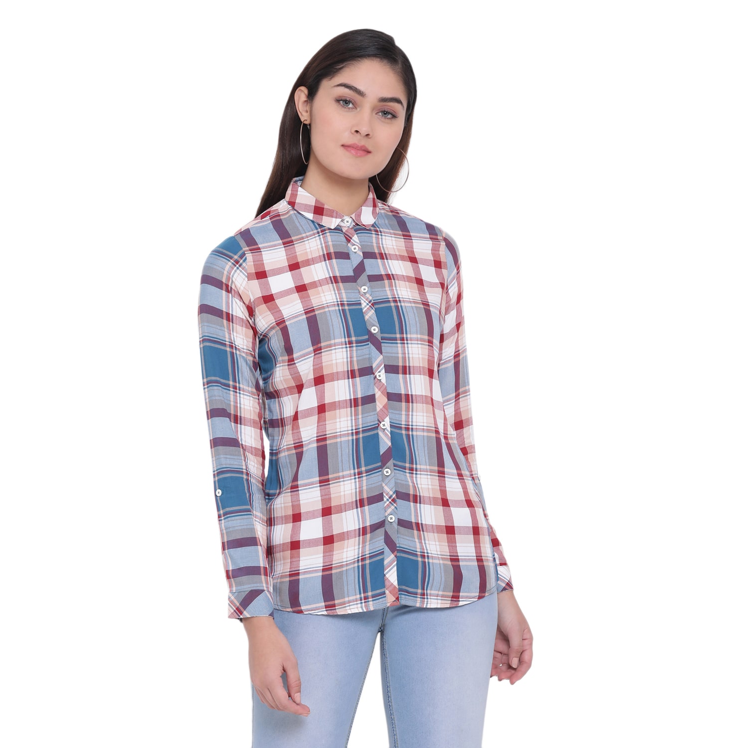 

Crimsoune Club Women Multi Checked Slim Fit Shirt