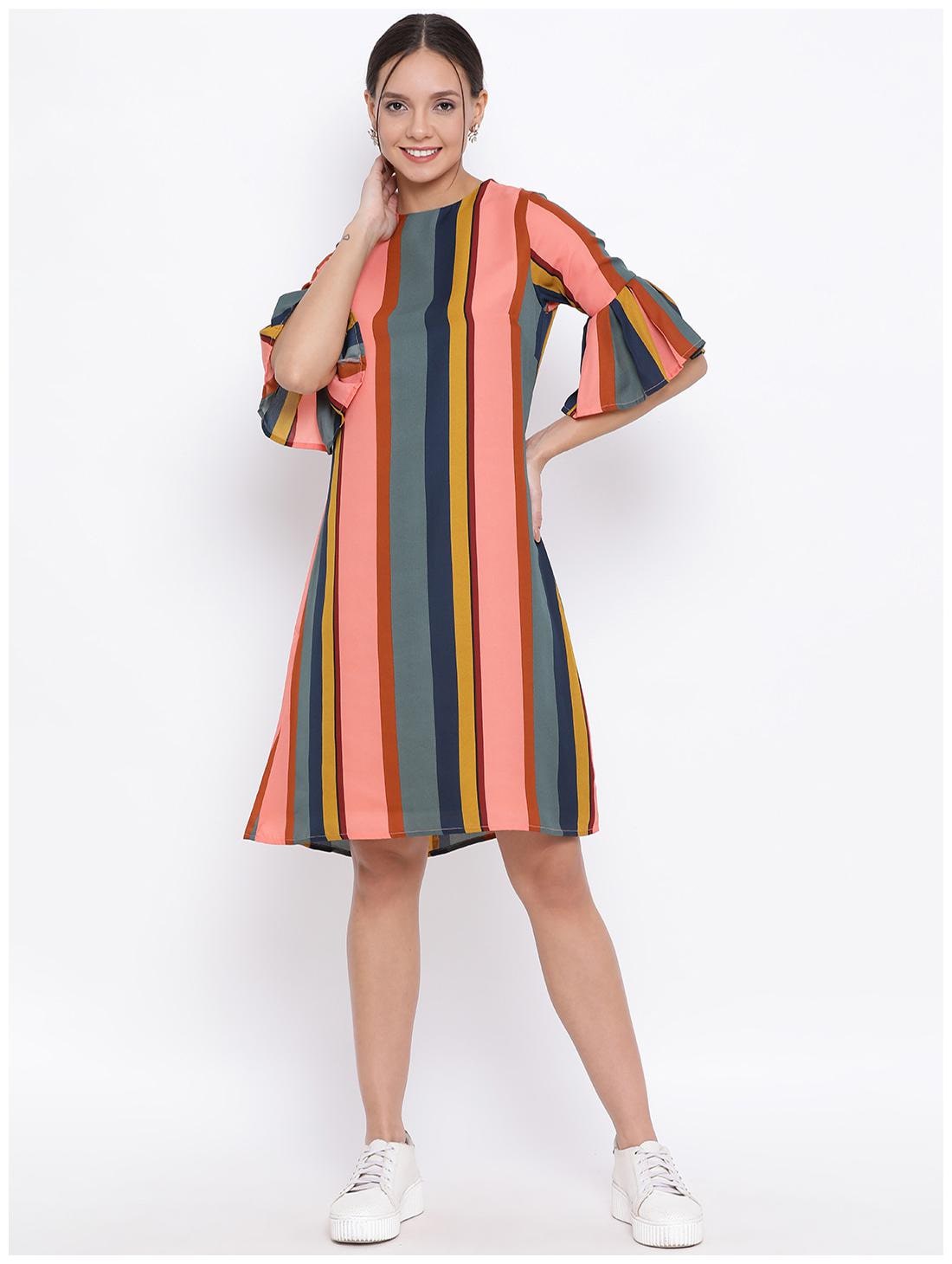 

Crimsoune Club Multi Striped Fit flare dress