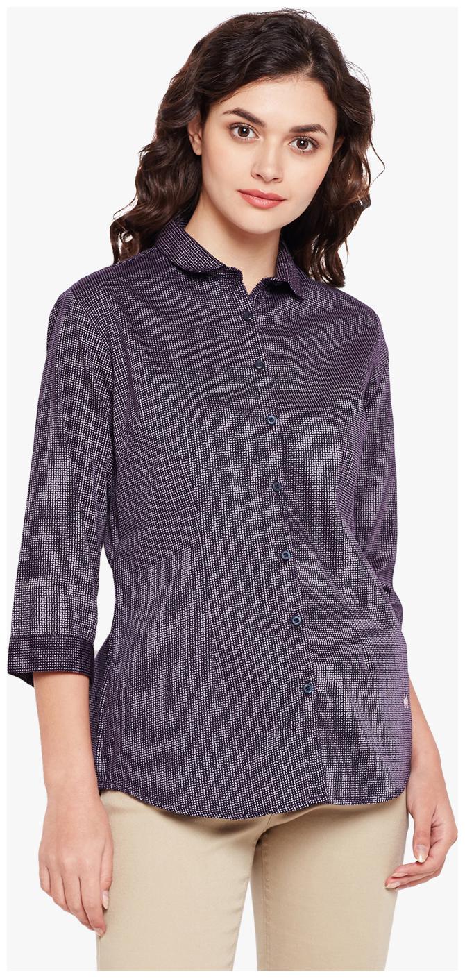 

Crimsoune Club Women Purple Printed Slim Fit Shirt