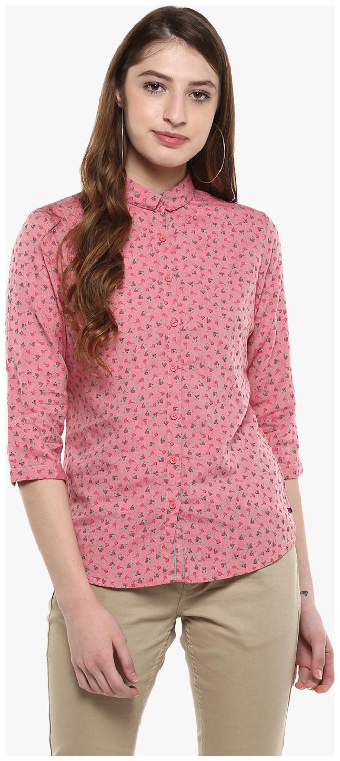 

Crimsoune Club Women Pink Printed Regular Fit Shirt