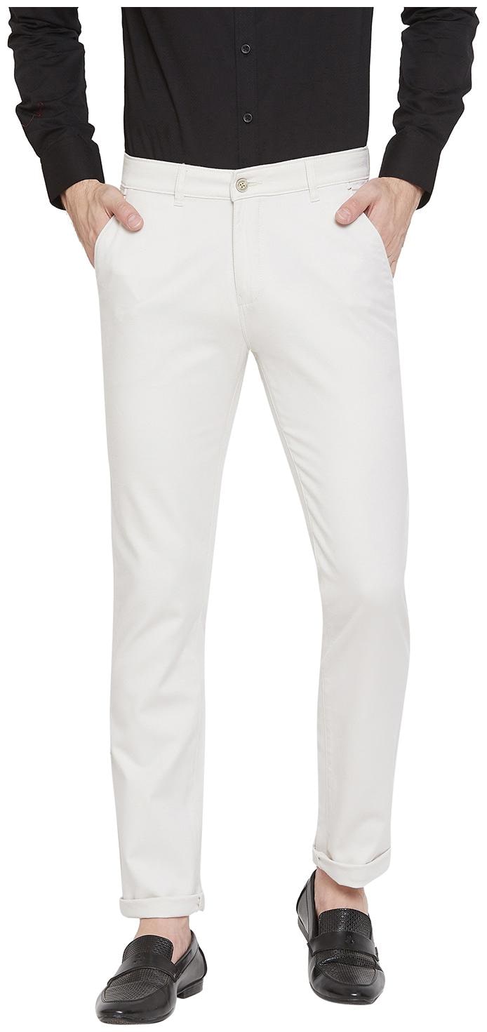 

Crimsoune Club Men White Solid Regular fit Regular trousers