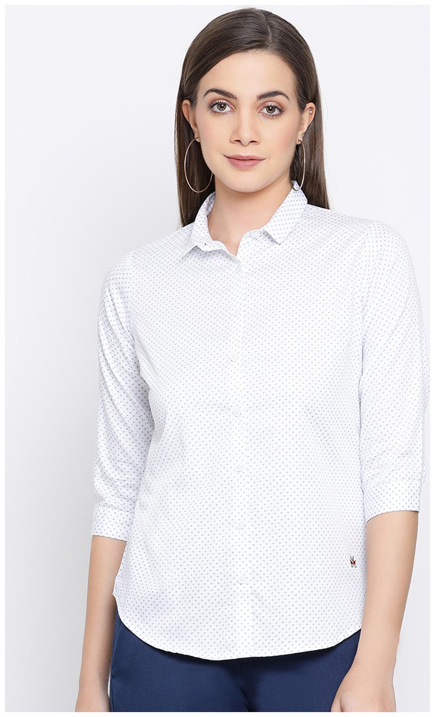 

Crimsoune Club Women White Printed Slim Fit Shirt