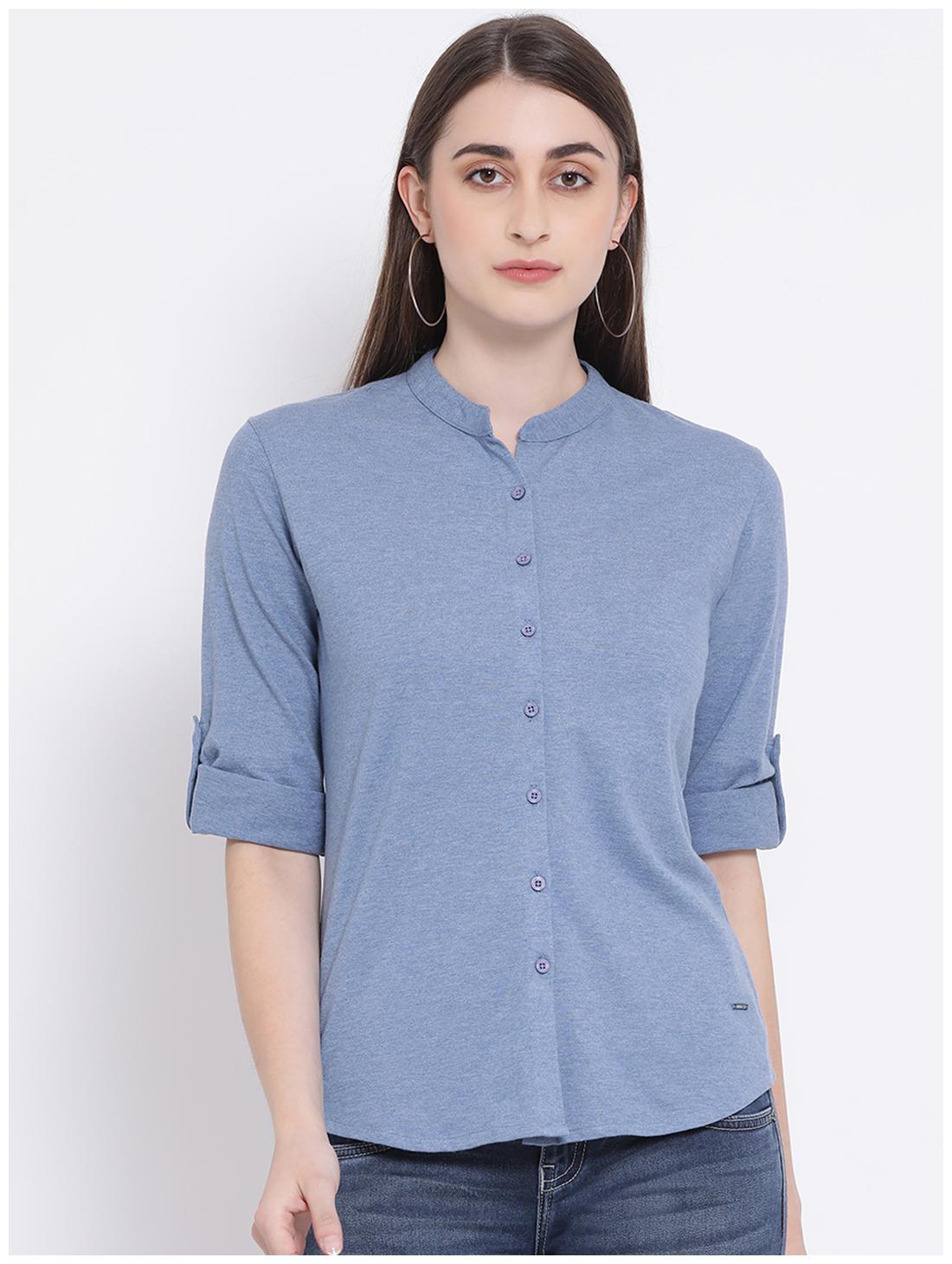 

Crimsoune Club Women Solid Shirt style - Blue