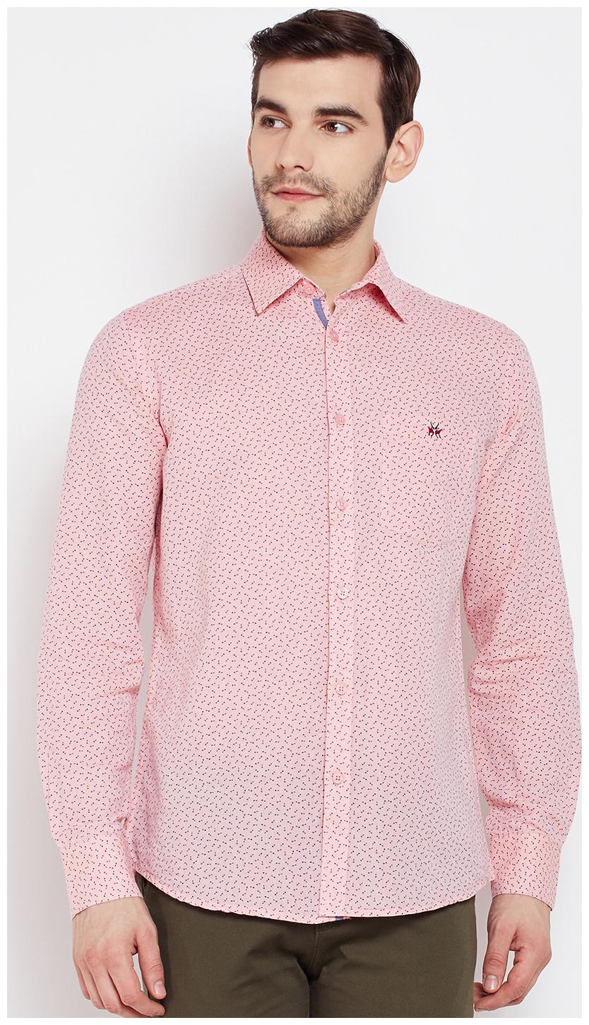

Crimsoune Club Men Pink Printed Slim Fit Casual Shirt
