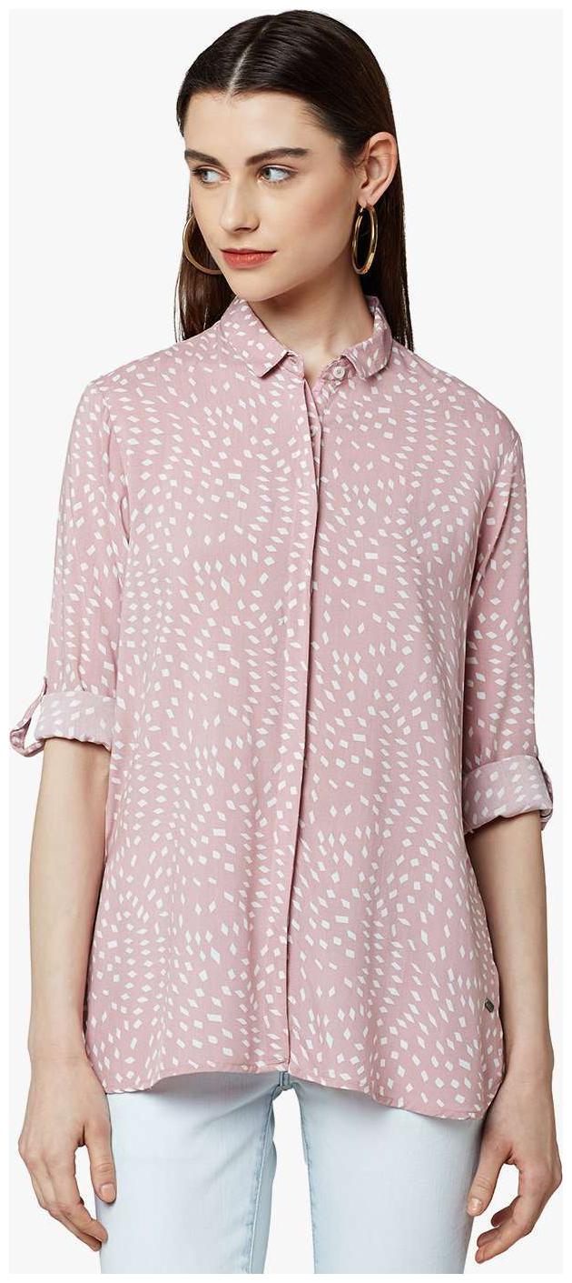 

Crimsoune Club Women Pink Solid Regular Fit Shirt