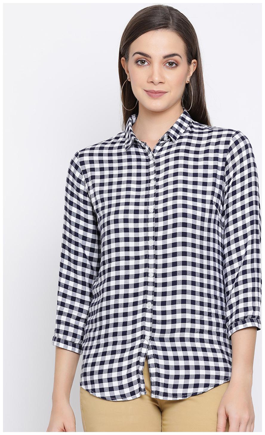 

Crimsoune Club Women White Checked Slim Fit Shirt