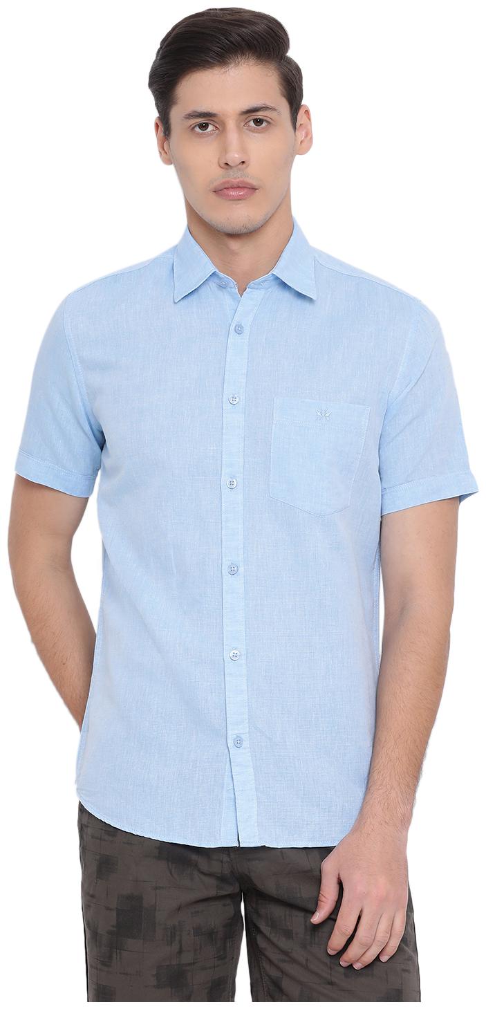 

Crimsoune Club Men Blue Solid Slim Fit Casual Shirt