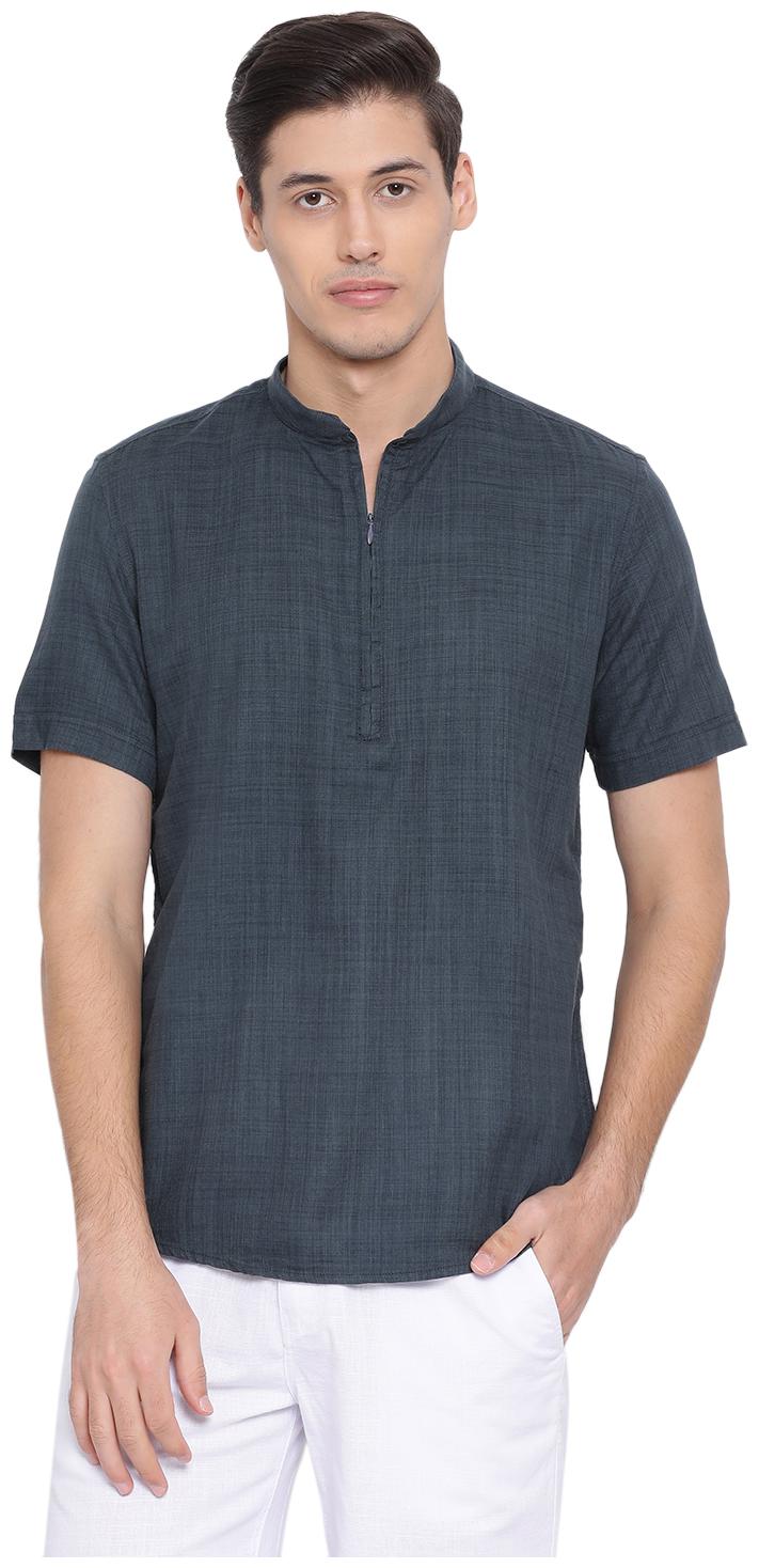 

Crimsoune Club Men Cotton Silk Solid Kurta Navy Blue
