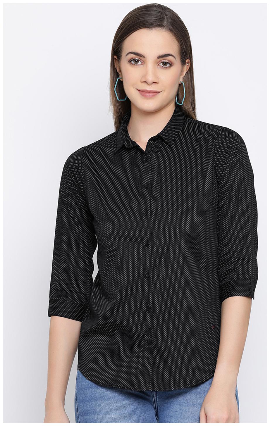 

Crimsoune Club Women Black Printed Slim Fit Shirt
