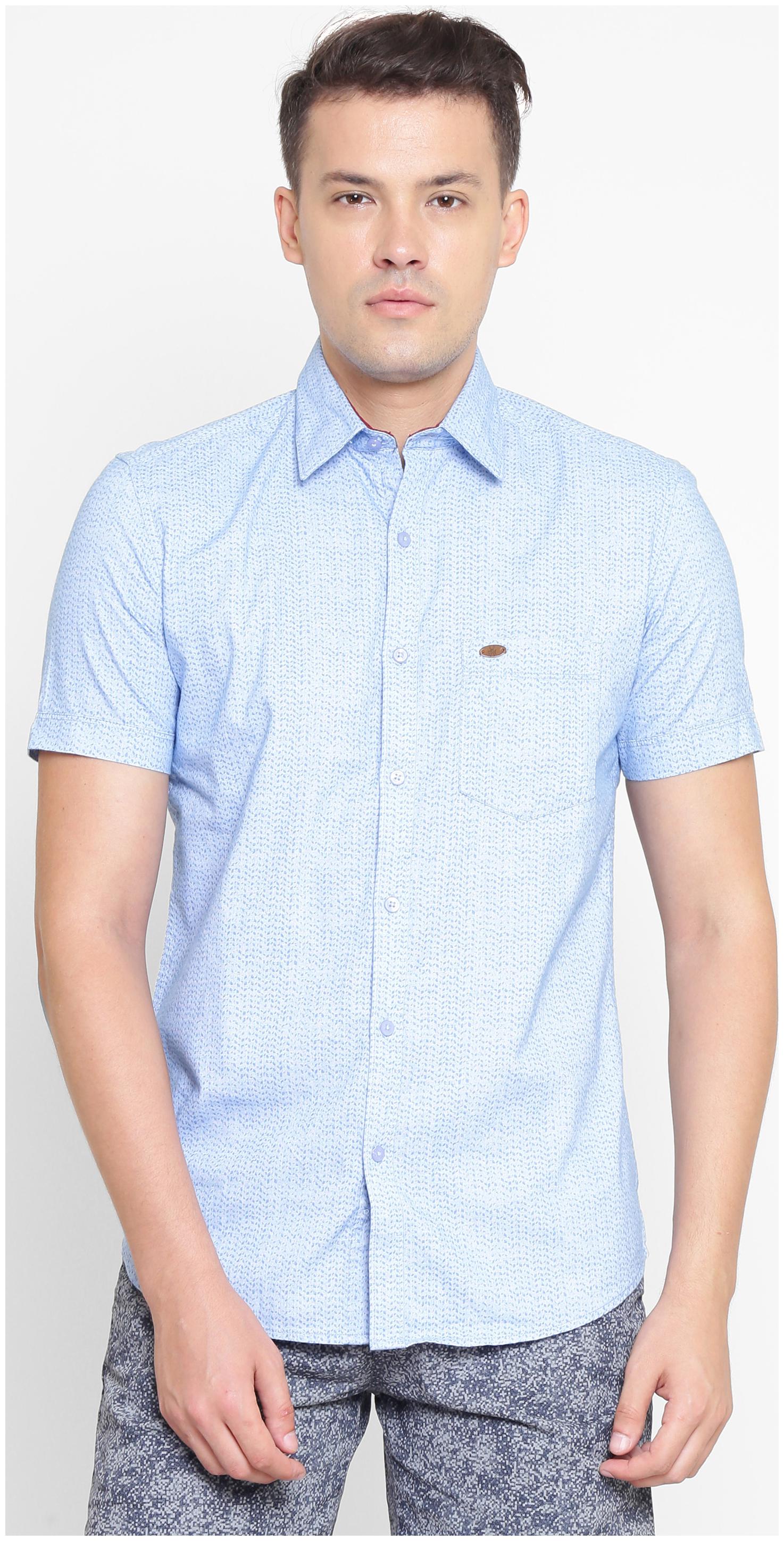 

Crimsoune Club Men Blue Printed Slim Fit Casual Shirt