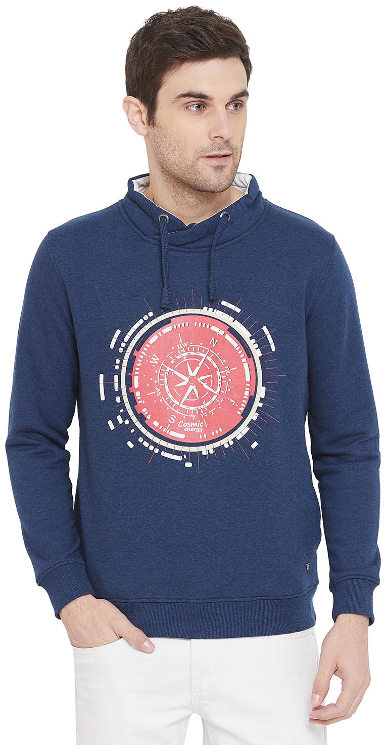 

Crimsoune Club Men Blue High neck Sweatshirt