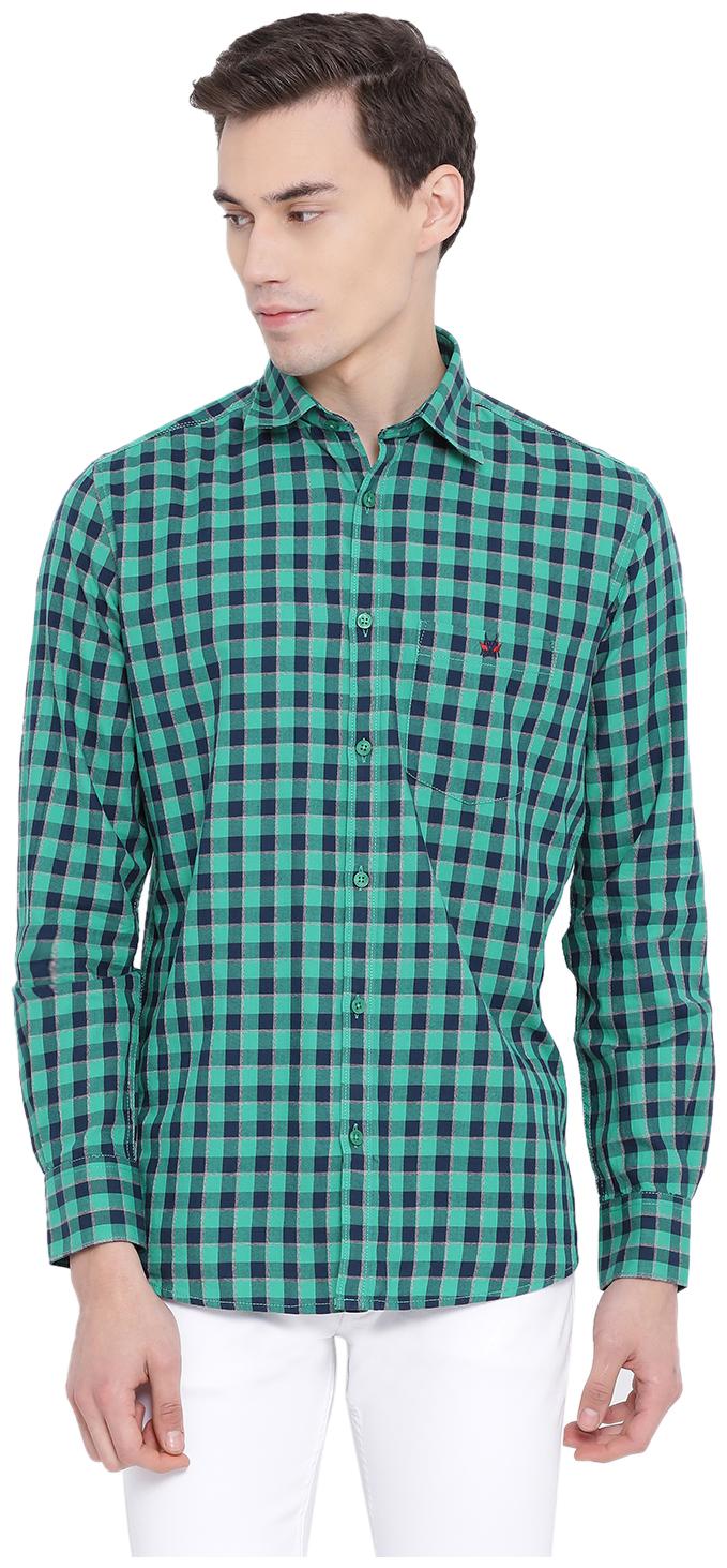 

Crimsoune Club Men Green Checked Slim Fit Casual Shirt