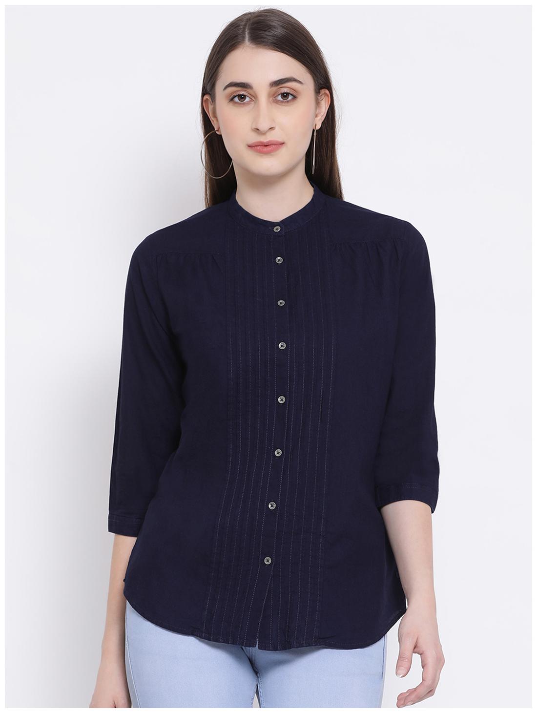 

Crimsoune Club Women Black Solid Slim Fit Shirt