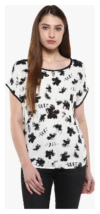 

Crimsoune Club Women Printed Regular top - White