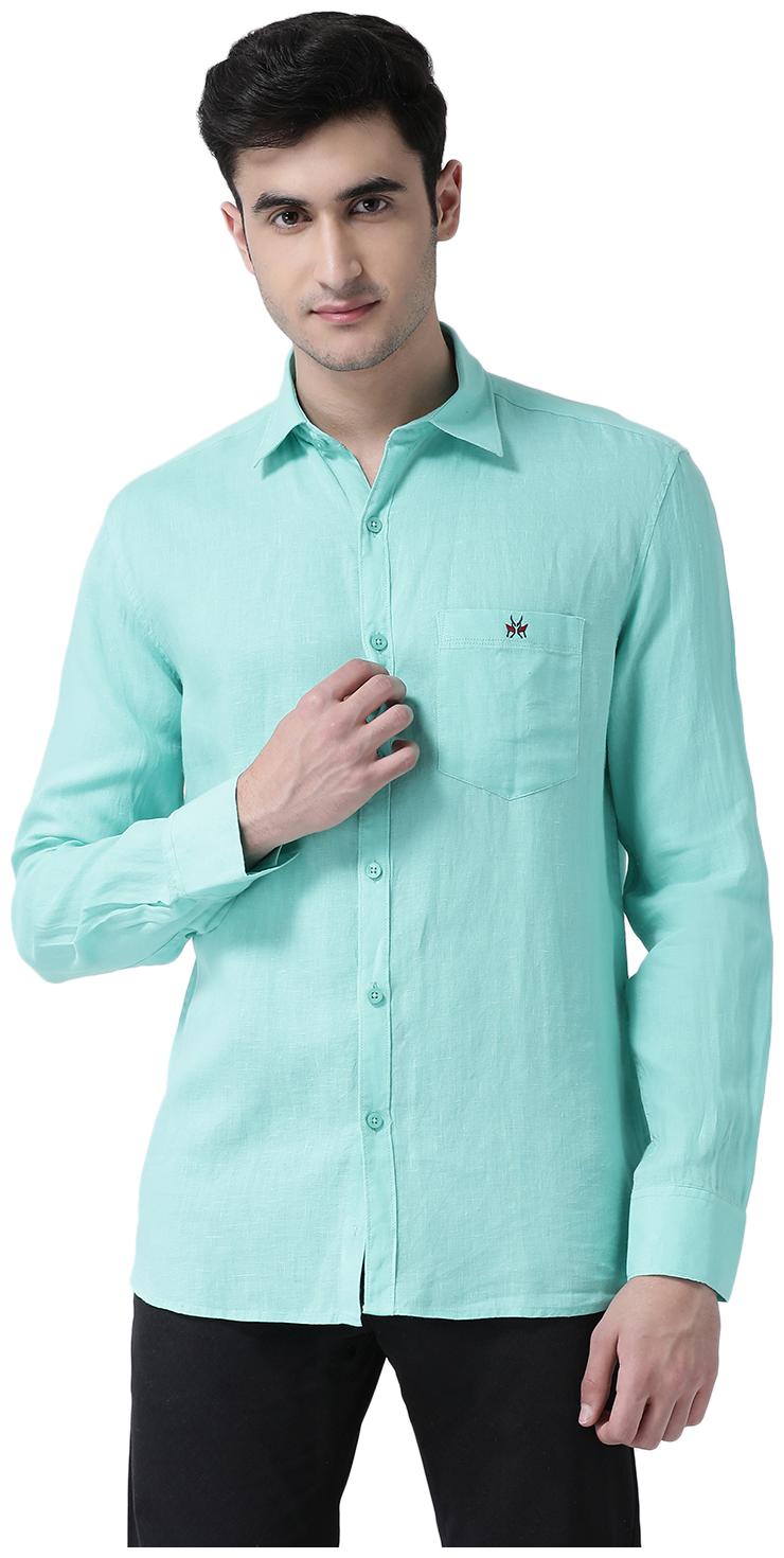 

Crimsoune Club Men Green Solid Slim Fit Casual Shirt