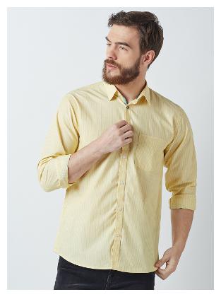 

Crimsoune Club Men Yellow Vertical Stripes Slim Fit Casual Shirt