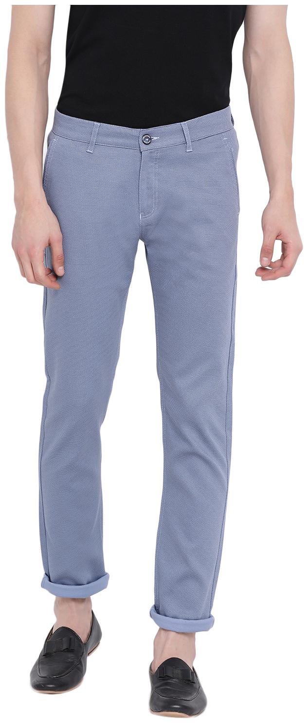 

Crimsoune Club Men Blue Printed Slim fit Travel friendly Chinos