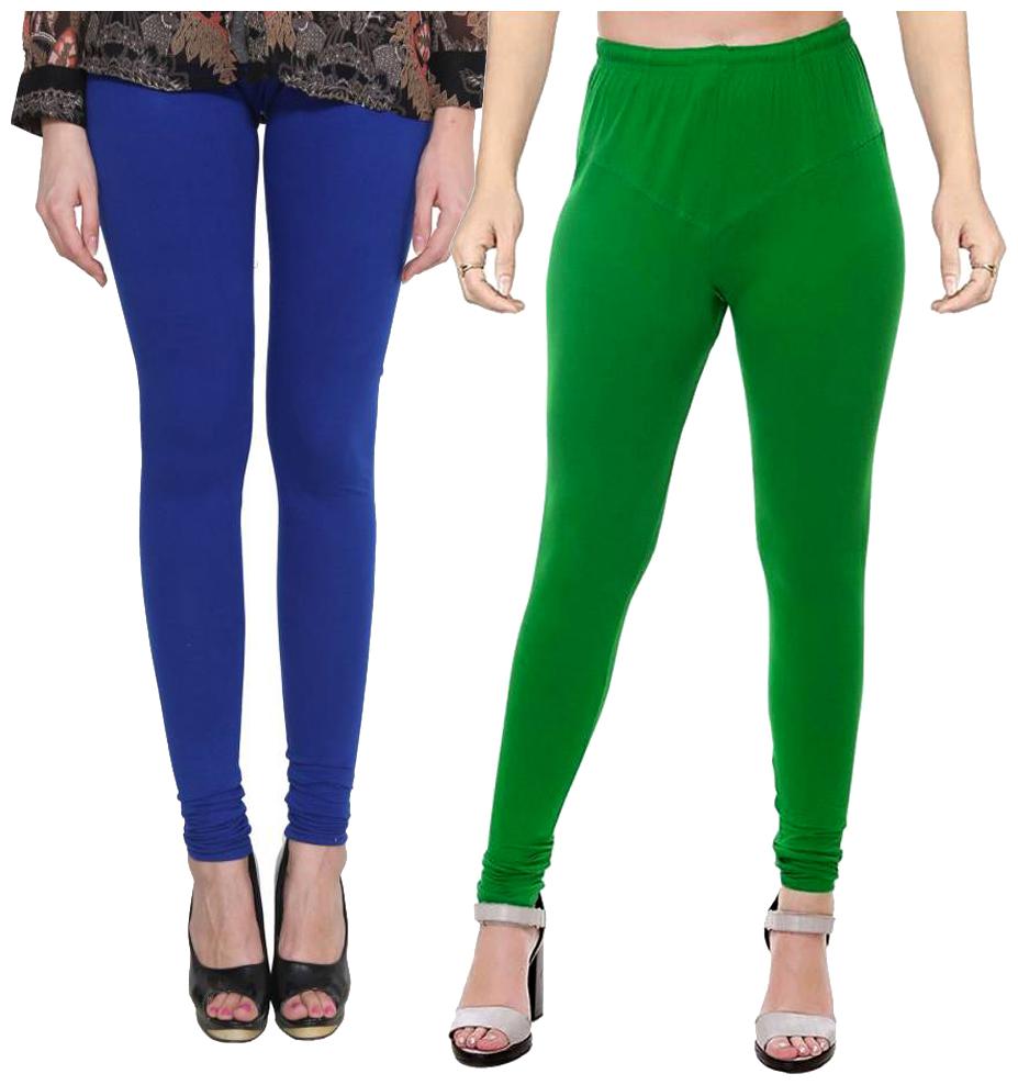 

crospike churidar cotton leggings for womens girls (Blue Green)