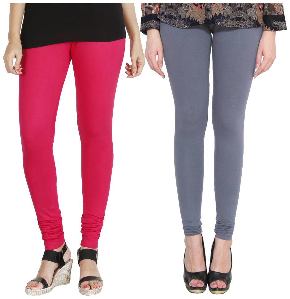 

crospike churidar leggings for womens girls (Pink Gray)