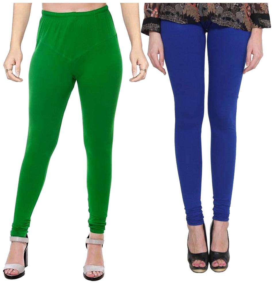 

crospike churidar leggings for womens girls (Green Blue)