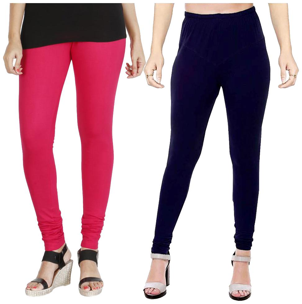 

crospike churidar leggings for womens girls (Pink Dark Blue)