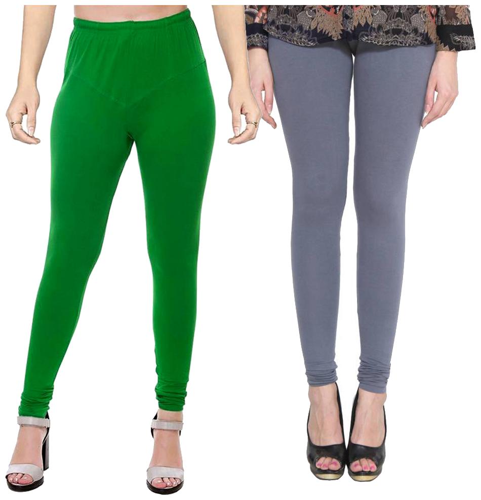 

crospike churidar leggings for womens girls (Green Gray)