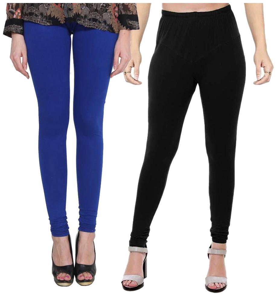 

crospike churidar cotton leggings for womens girls(Blue Black)