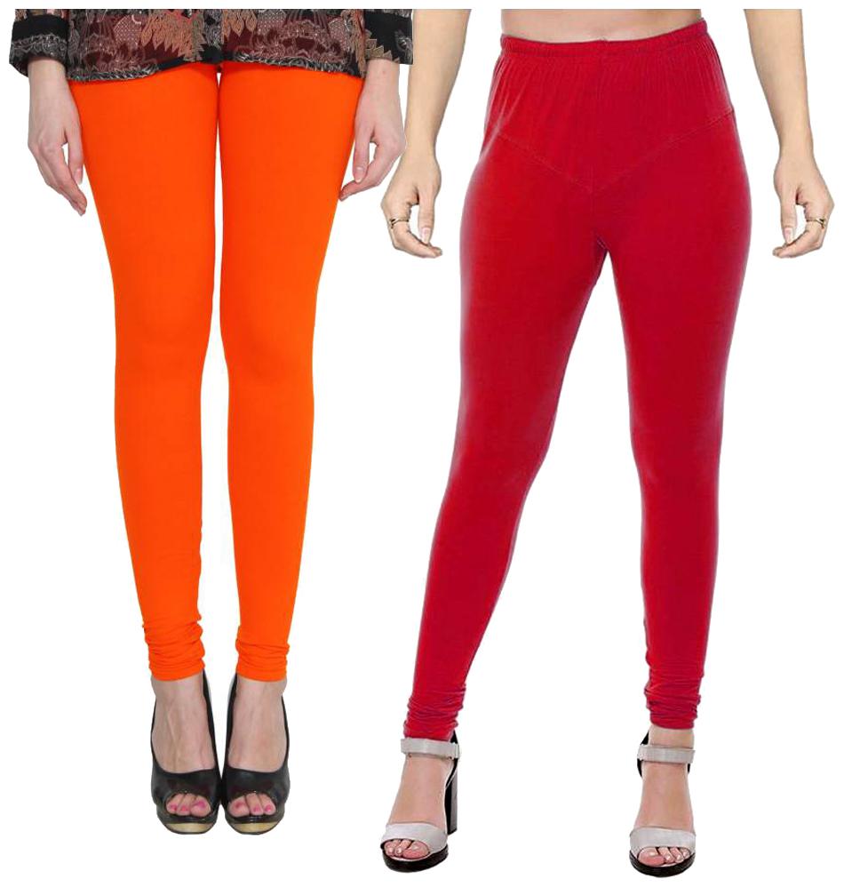 

crospike churidar leggings for womens girls (Orange Red)