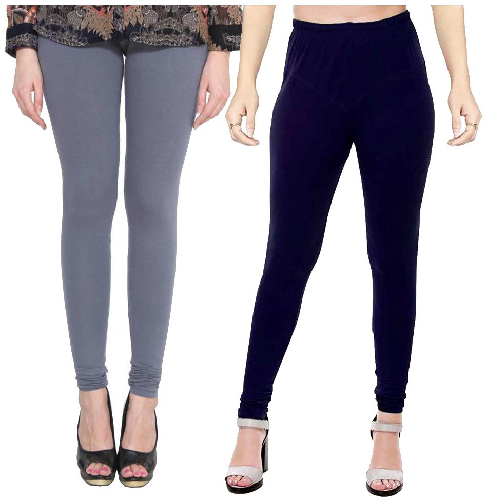 

crospike churidar leggings for womens girls (Gray Dark Blue)
