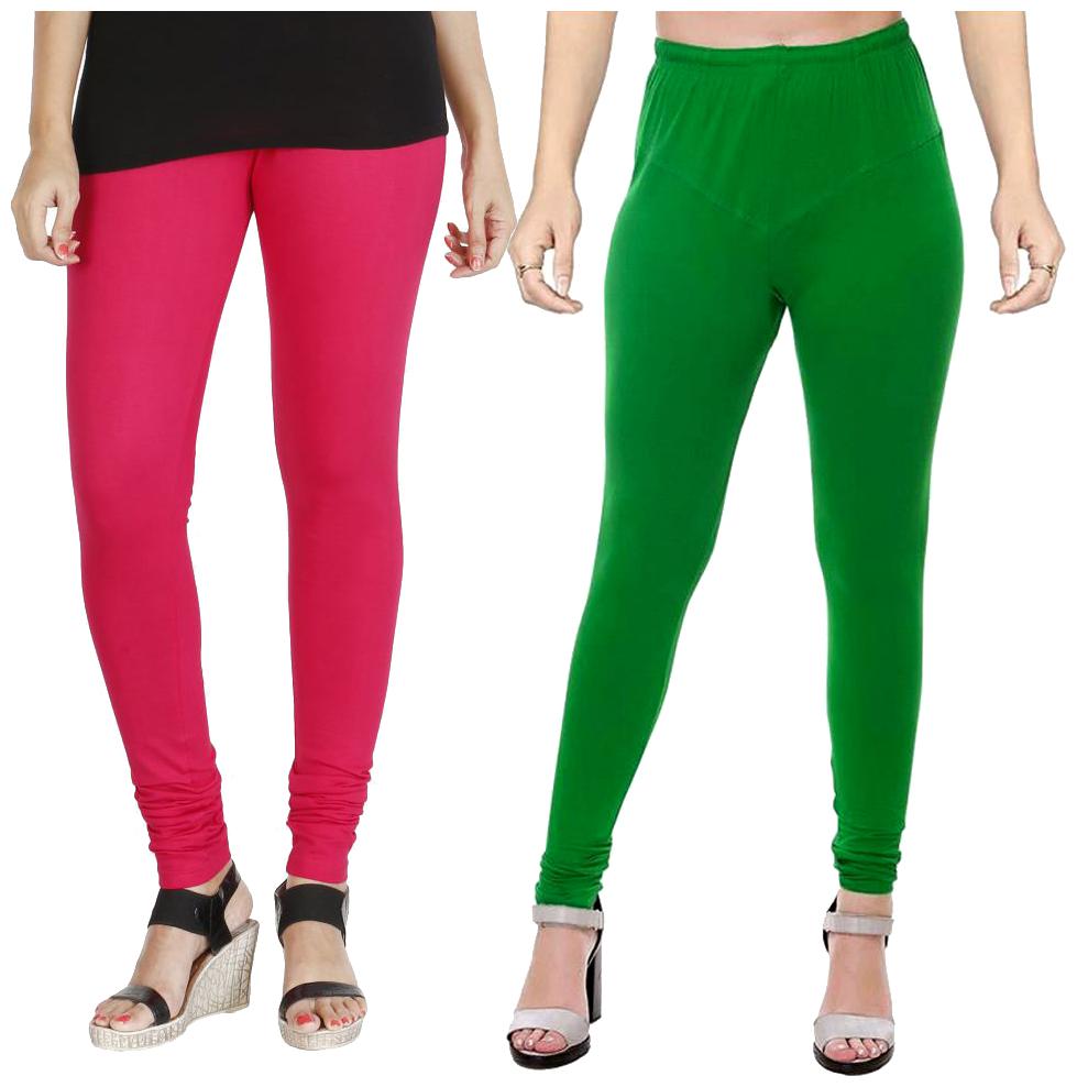 

crospike churidar leggings for womens girls (Pink Green)