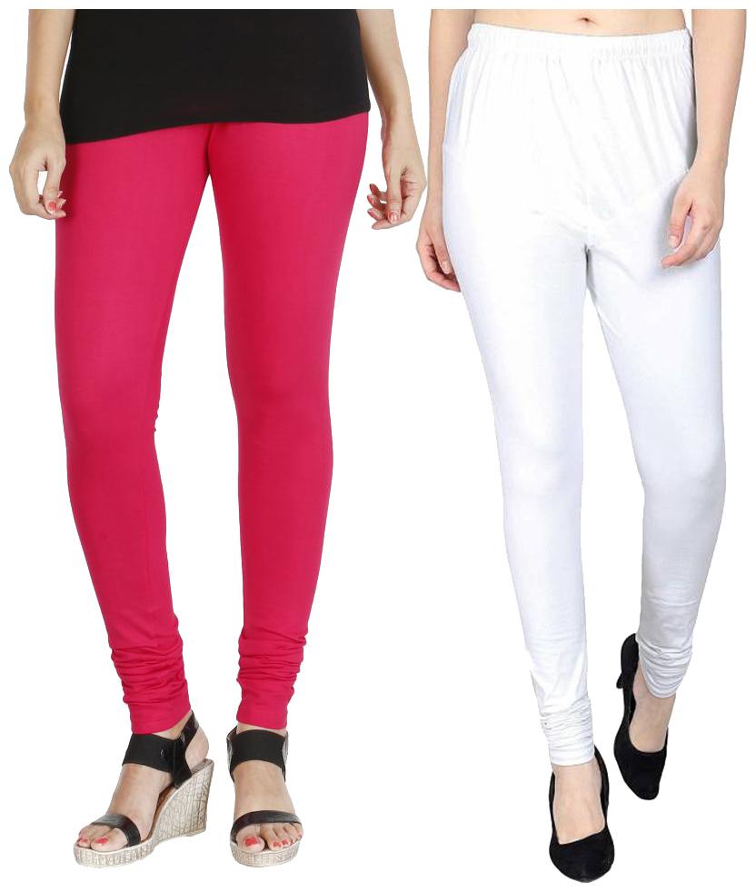 

crospike churidar leggings for womens girls (Pink White)