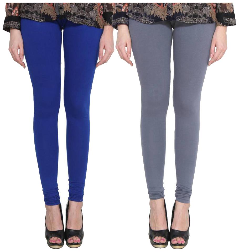 

crospike churidar cotton leggings for womens girls (Blue Gray)