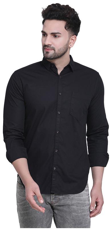 

CROSSCREEK Men Black Solid Slim Fit Casual Shirt