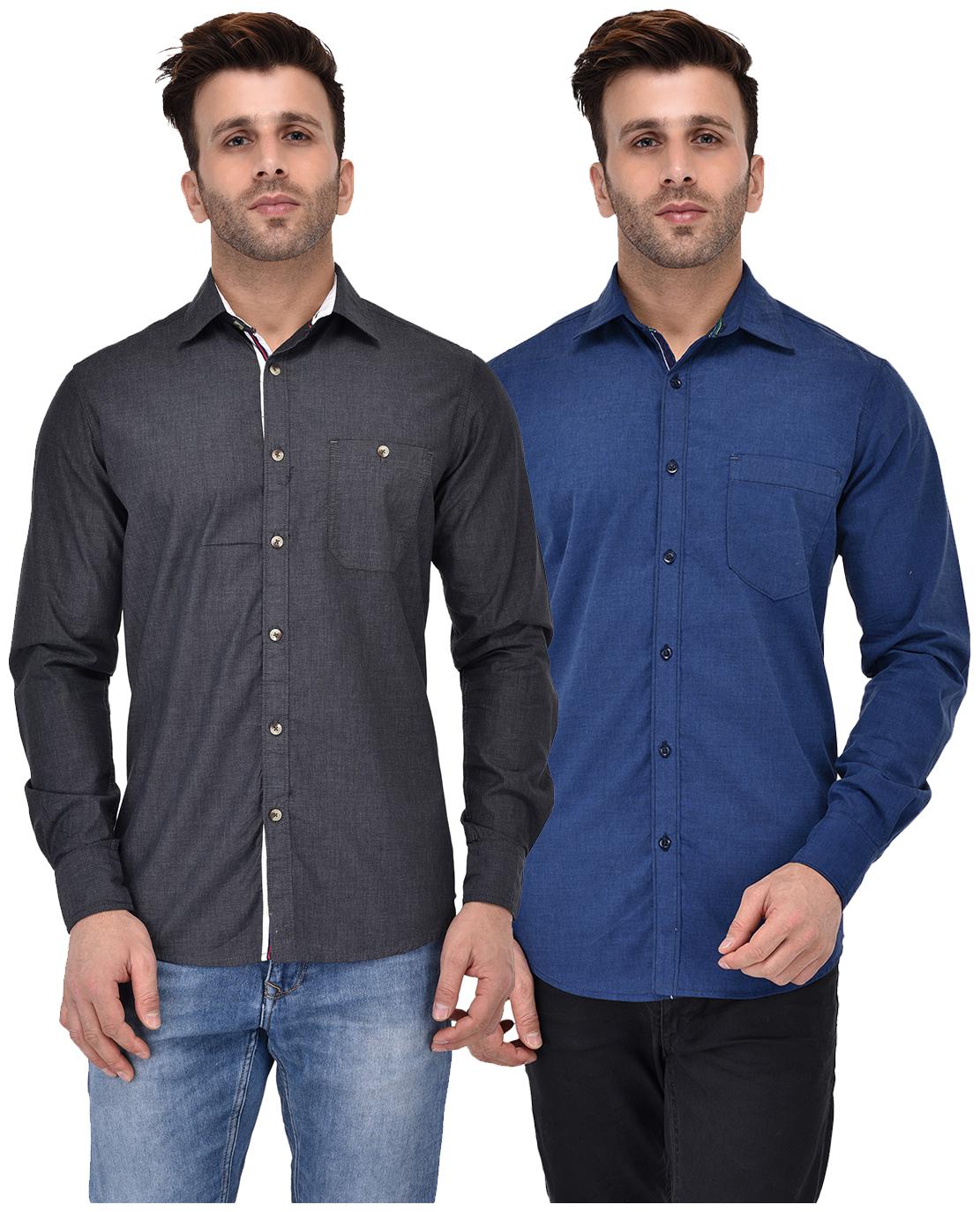 

CROSSCREEK Men Multi Solid Slim Fit Casual Shirt