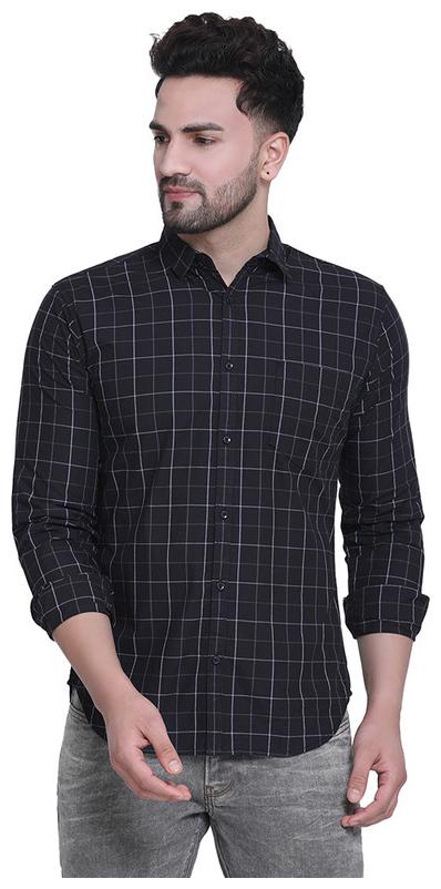 

CROSSCREEK Men Black Checked Slim Fit Casual Shirt