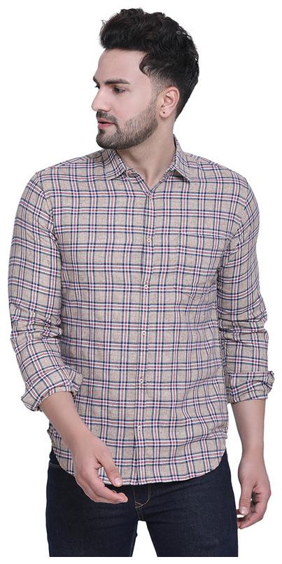 

CROSSCREEK Men Grey Checked Slim Fit Casual Shirt