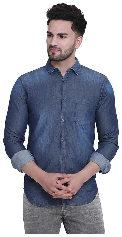 

CROSSCREEK Men Blue Solid Slim Fit Casual Shirt