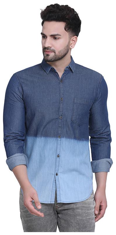 

CROSSCREEK Men Blue Colorblocked Slim Fit Casual Shirt