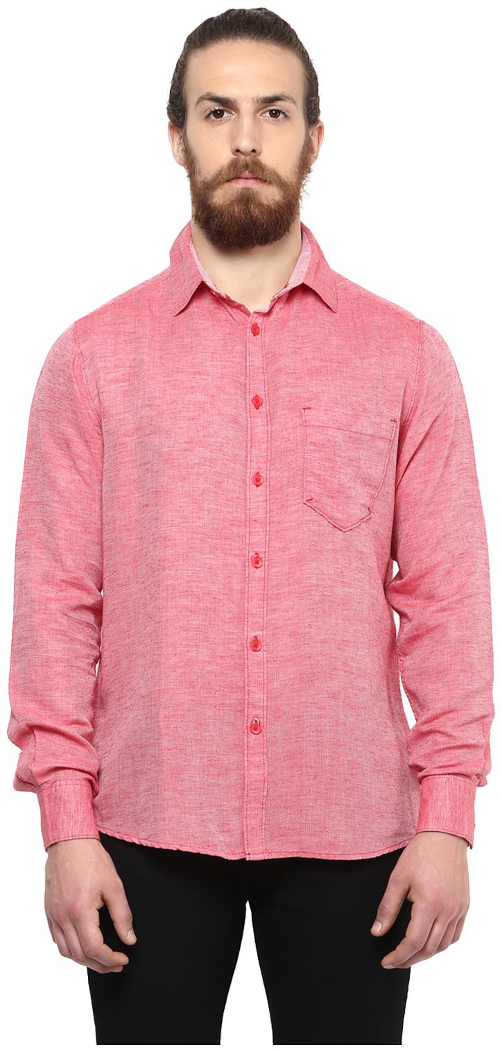 

CROSSCREEK Men Pink Solid Slim Fit Casual Shirt